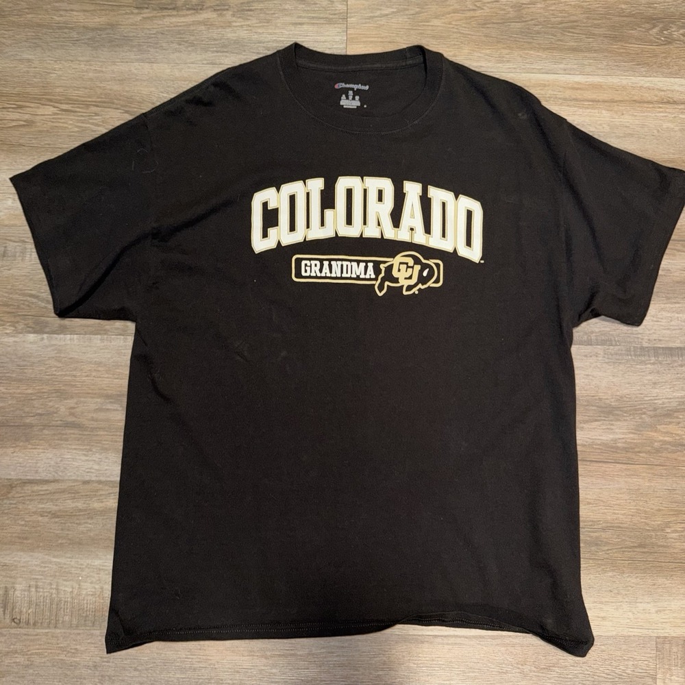 Champion Colorado Buffaloes Grandma Graphic Black Crew Neck T-Shirt XL
